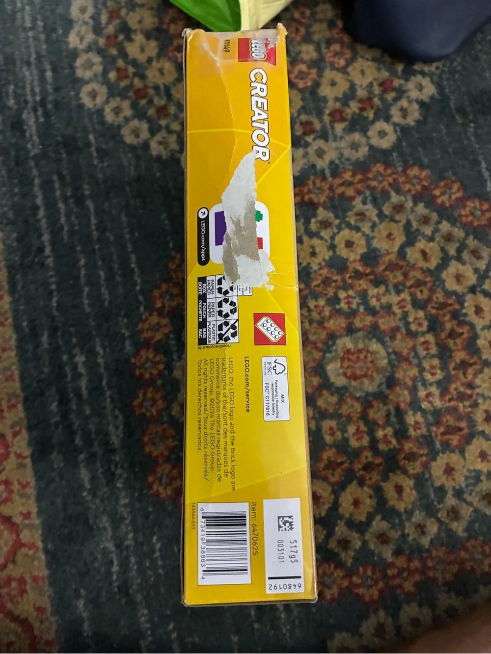 LEGO Creator Yellow Watering Can with Purple, Blue and Green Flowers
